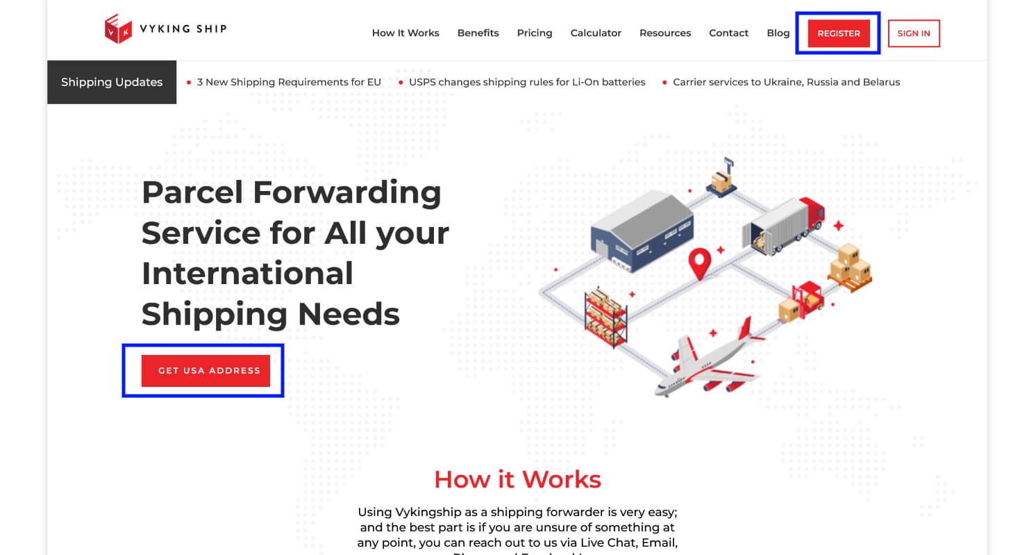 shipping from usa to australia - register vykingship